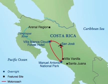 Map - Exploring Costa Rica: A Family Journey